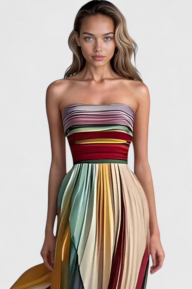 Vestido Largo Leticia con Flujo Suave y Estilo Natural