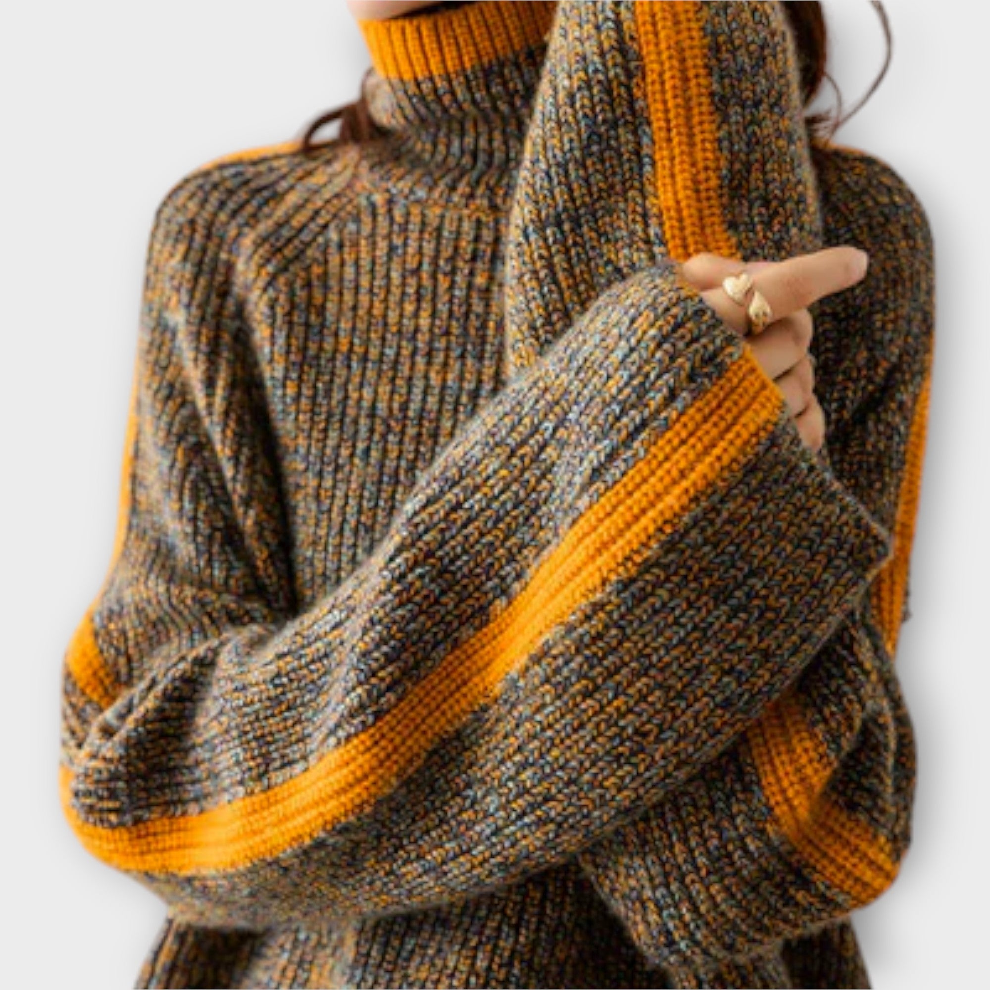 Breseis - Suéter vintage de cuello alto