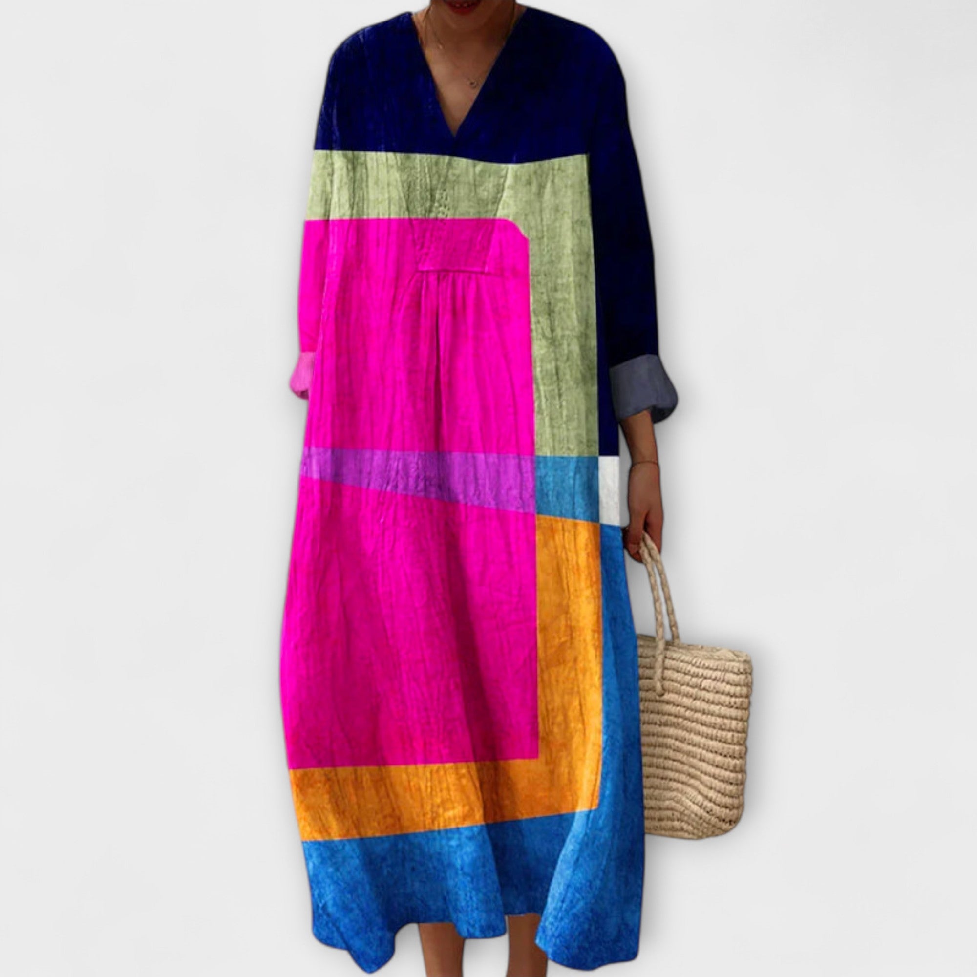 Brunhilde — Vestido informal atemporal de mezcla de algodón