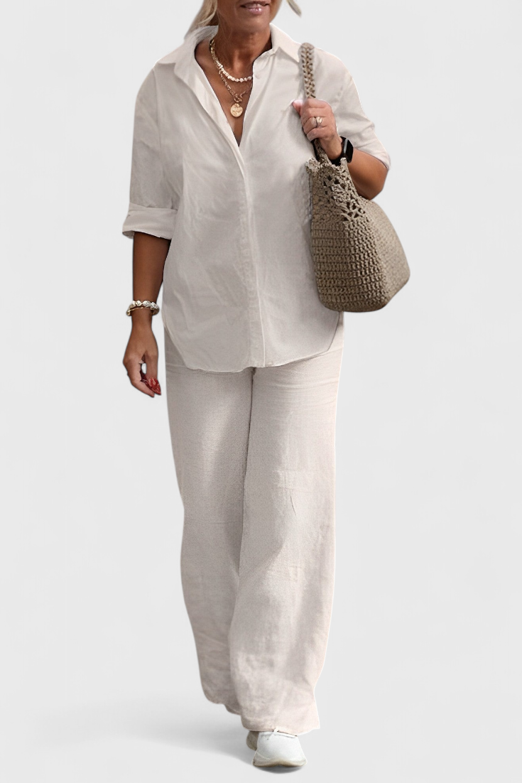 Conjunto de dos piezas de algodón y lino Skye