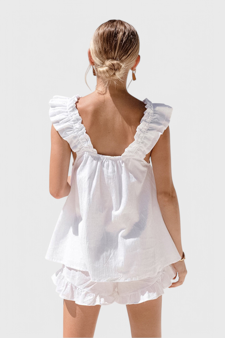 Conjunto de salón Victoria con volantes