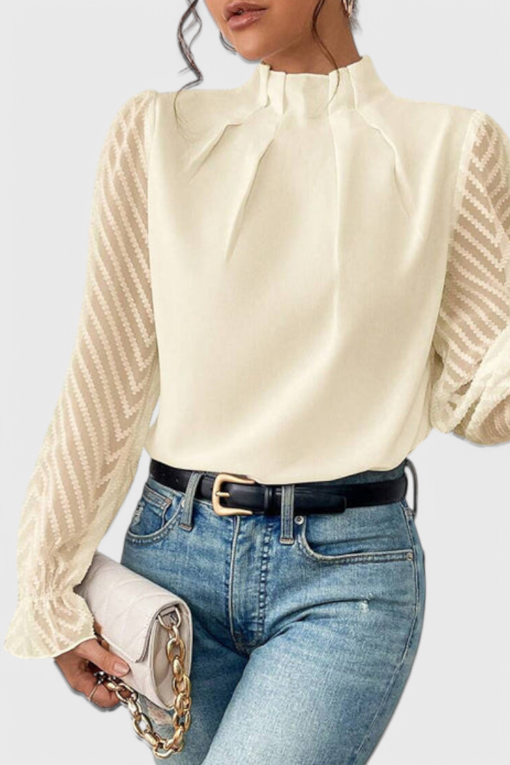 Blusa de manga larga azul marino Helga