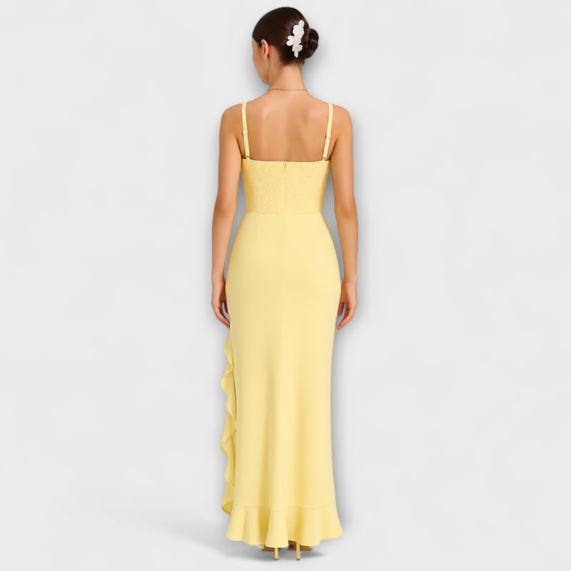 Bella - Vestido de satén con corsé