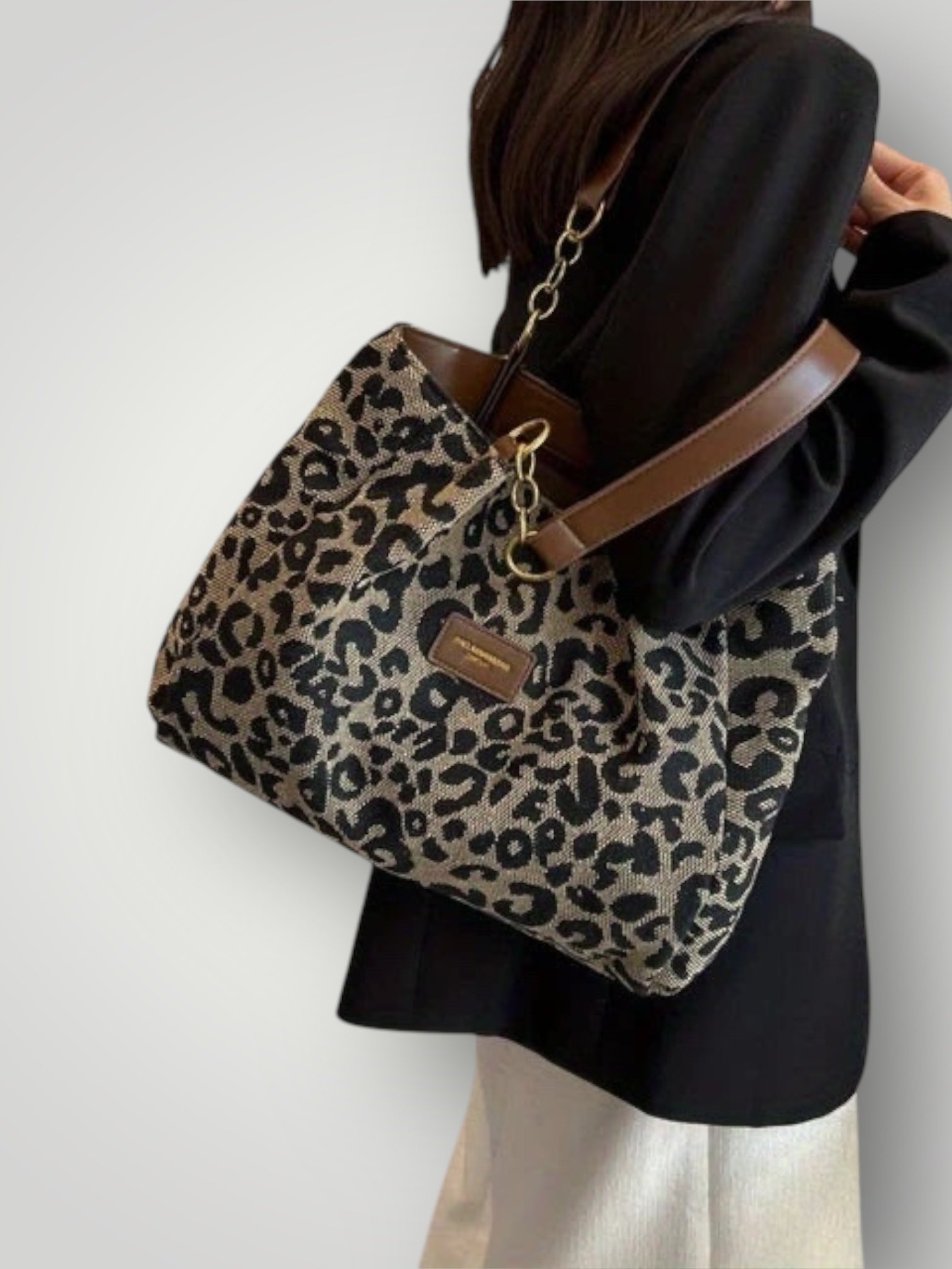 Leonara | Bolso tote con estampado de leopardo