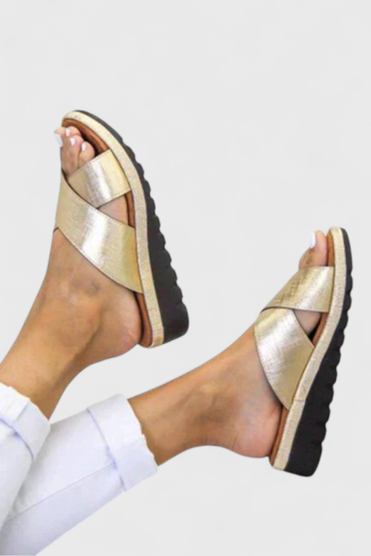 Sandalias de cuña ortopédicas Annelym para uso en exteriores