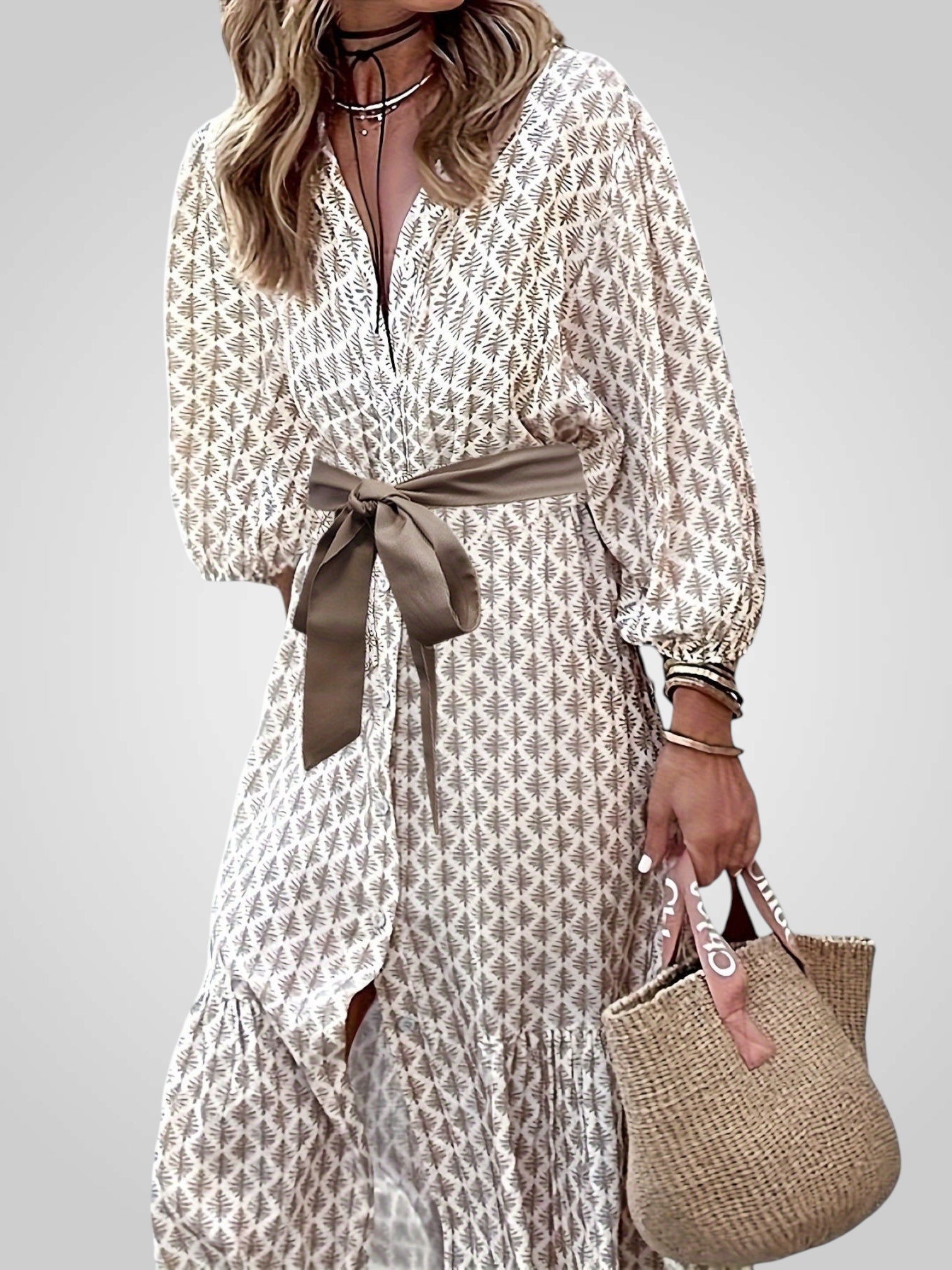 Diana | Vestido elegante con botones y cinturón