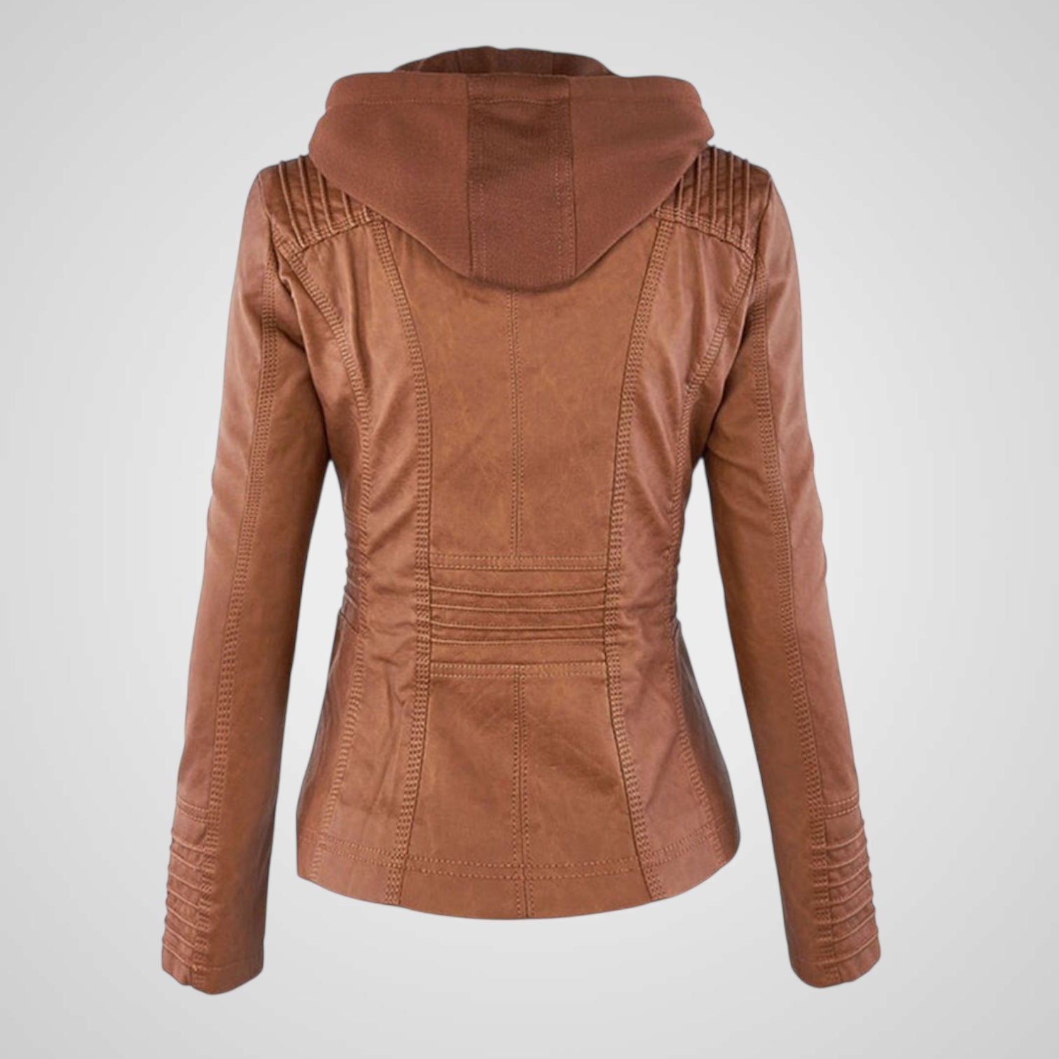 Olivia | Chaqueta de cuero impermeable con capucha para mujer