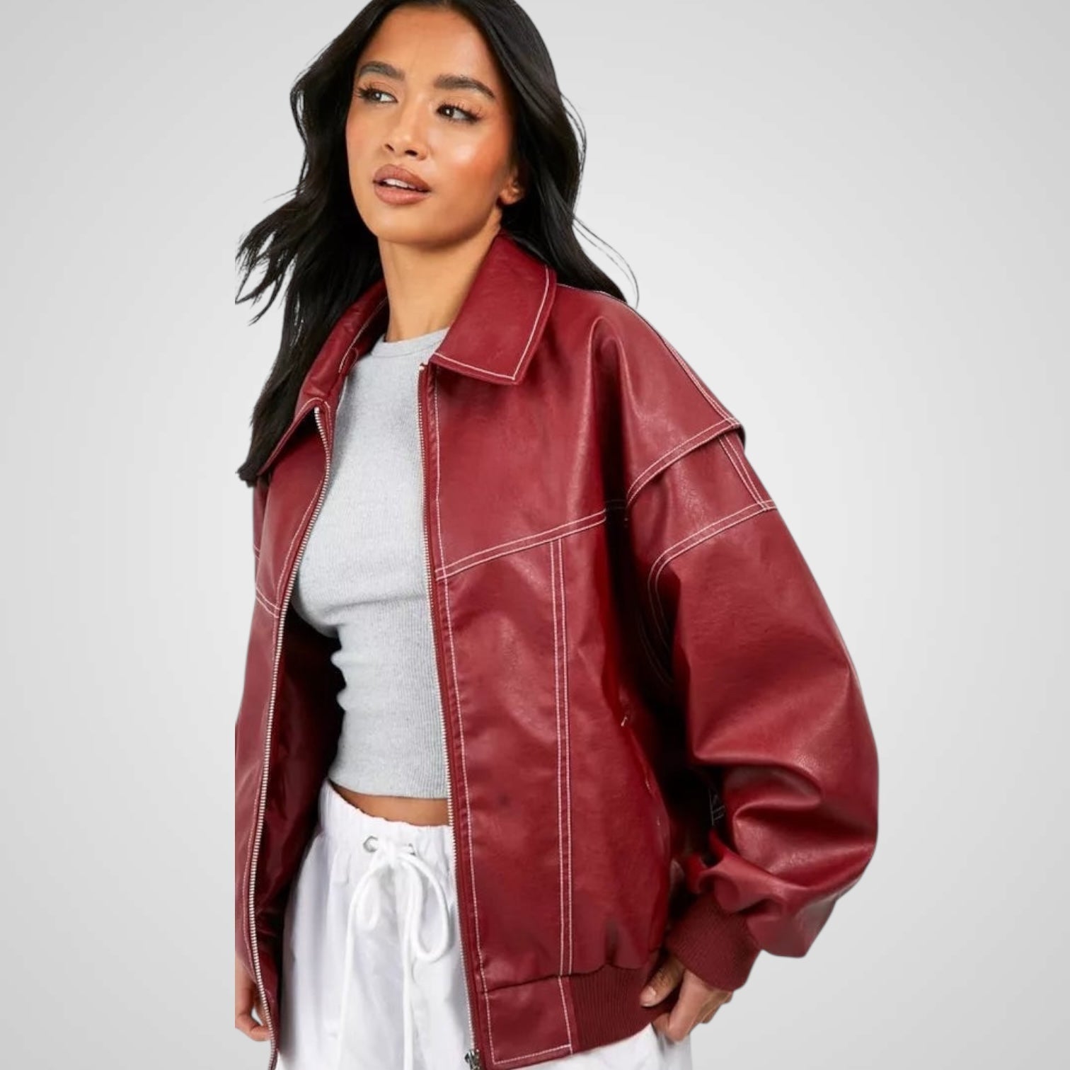 Sabrina | Chaqueta de cuero holgada