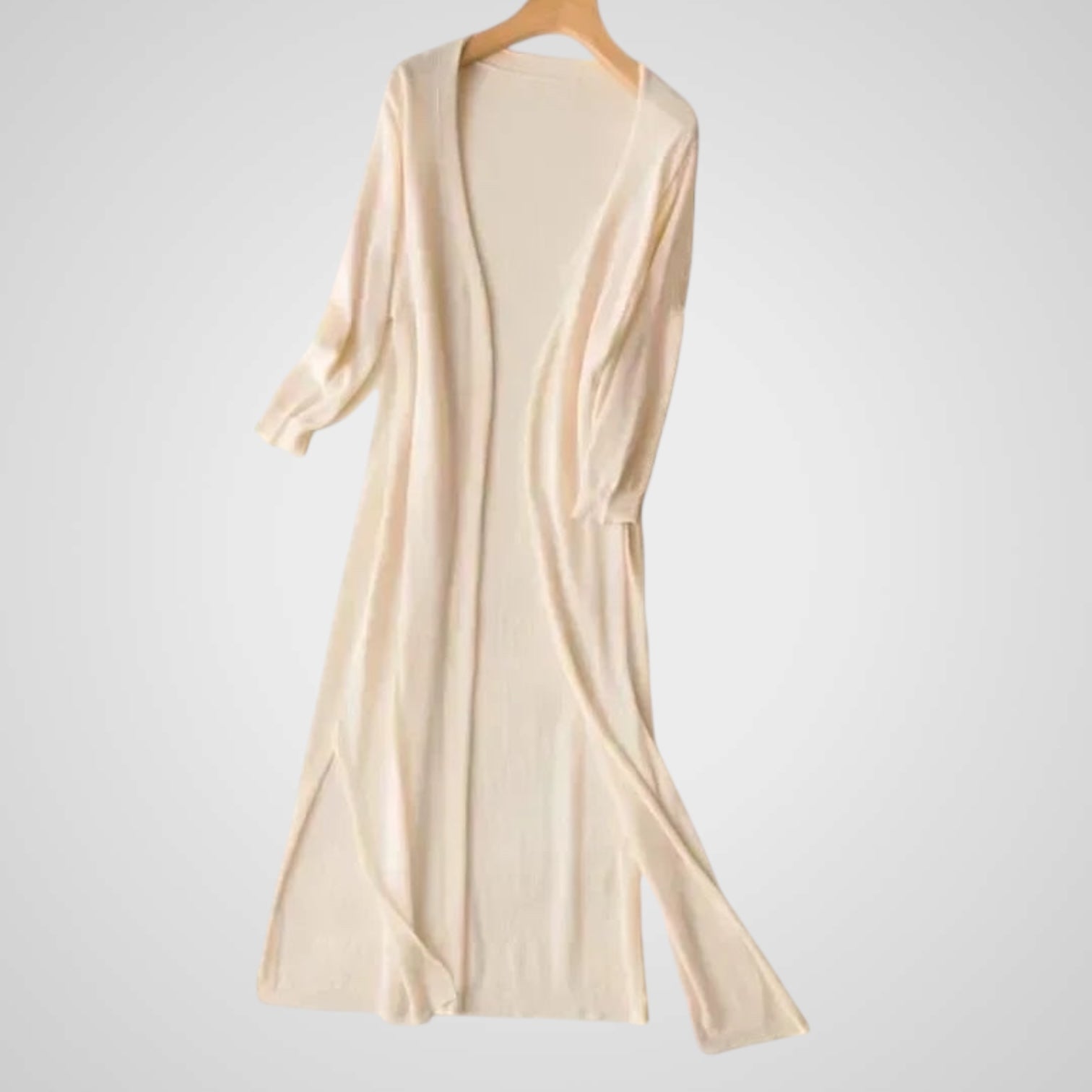 Wendy | Cárdigan largo para mujer - Tejido ligero - Manga 3/4 - Requiere superposición