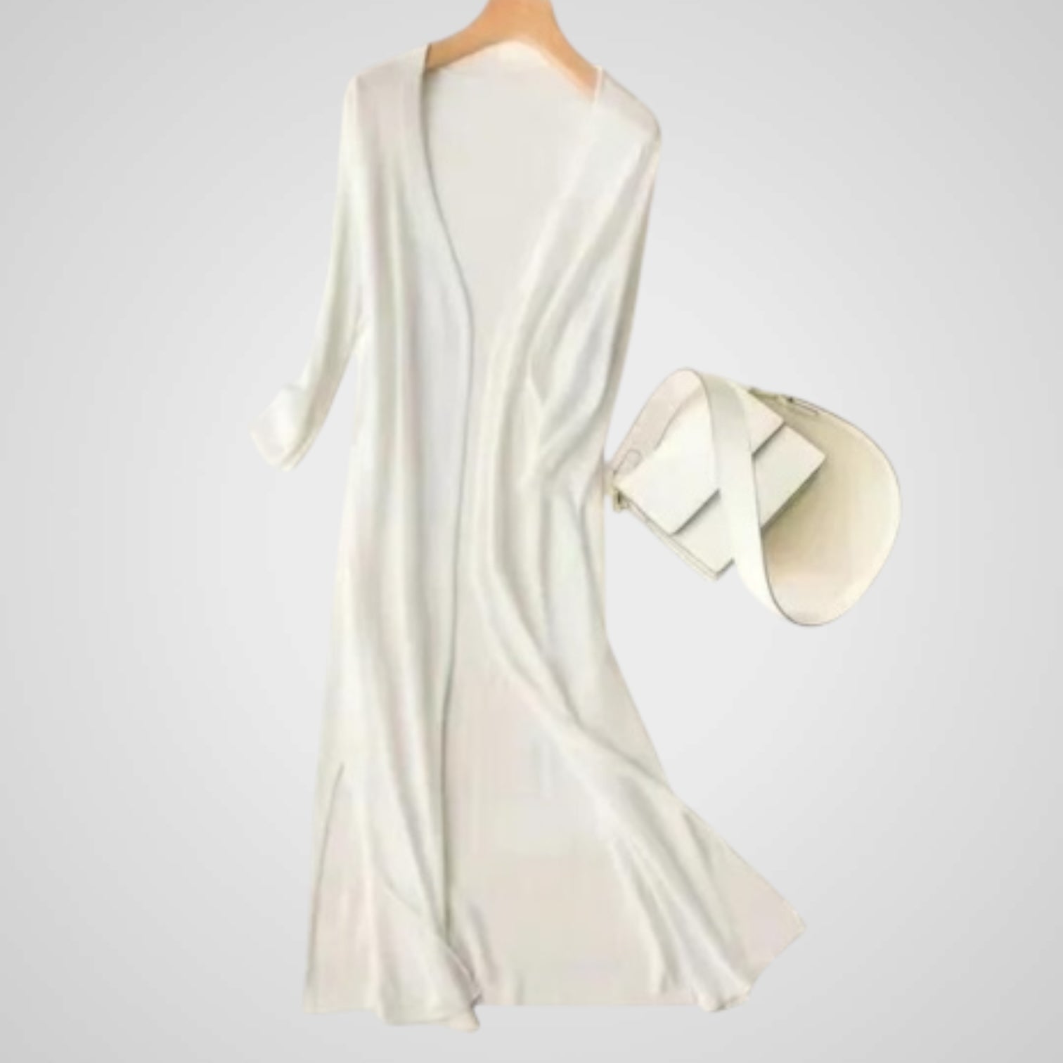 Wendy | Cárdigan largo para mujer - Tejido ligero - Manga 3/4 - Requiere superposición