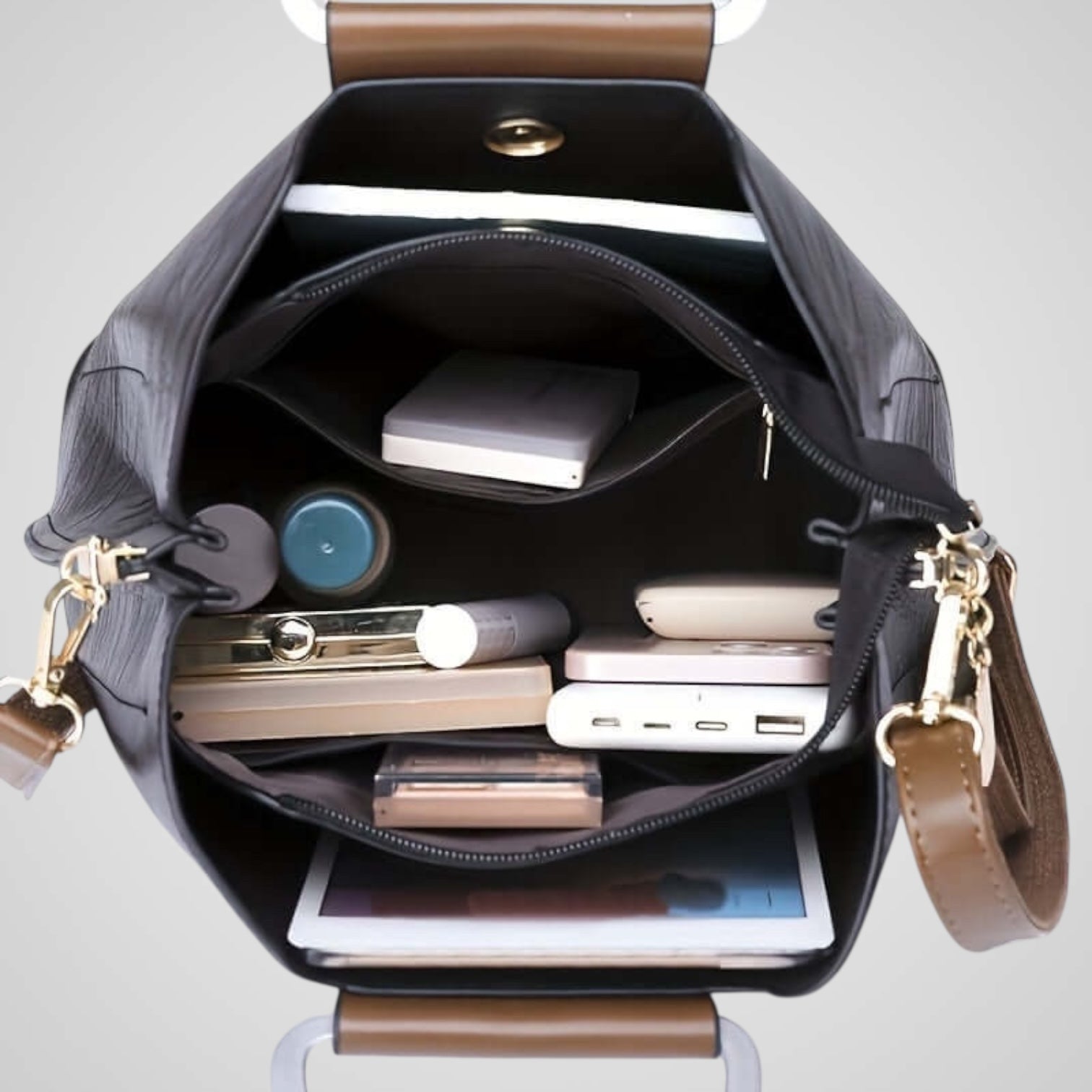 Anna | Elegante bolso de piel bicolor