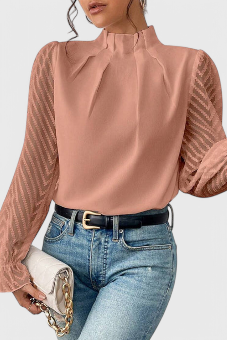 Blusa de manga larga azul marino Helga