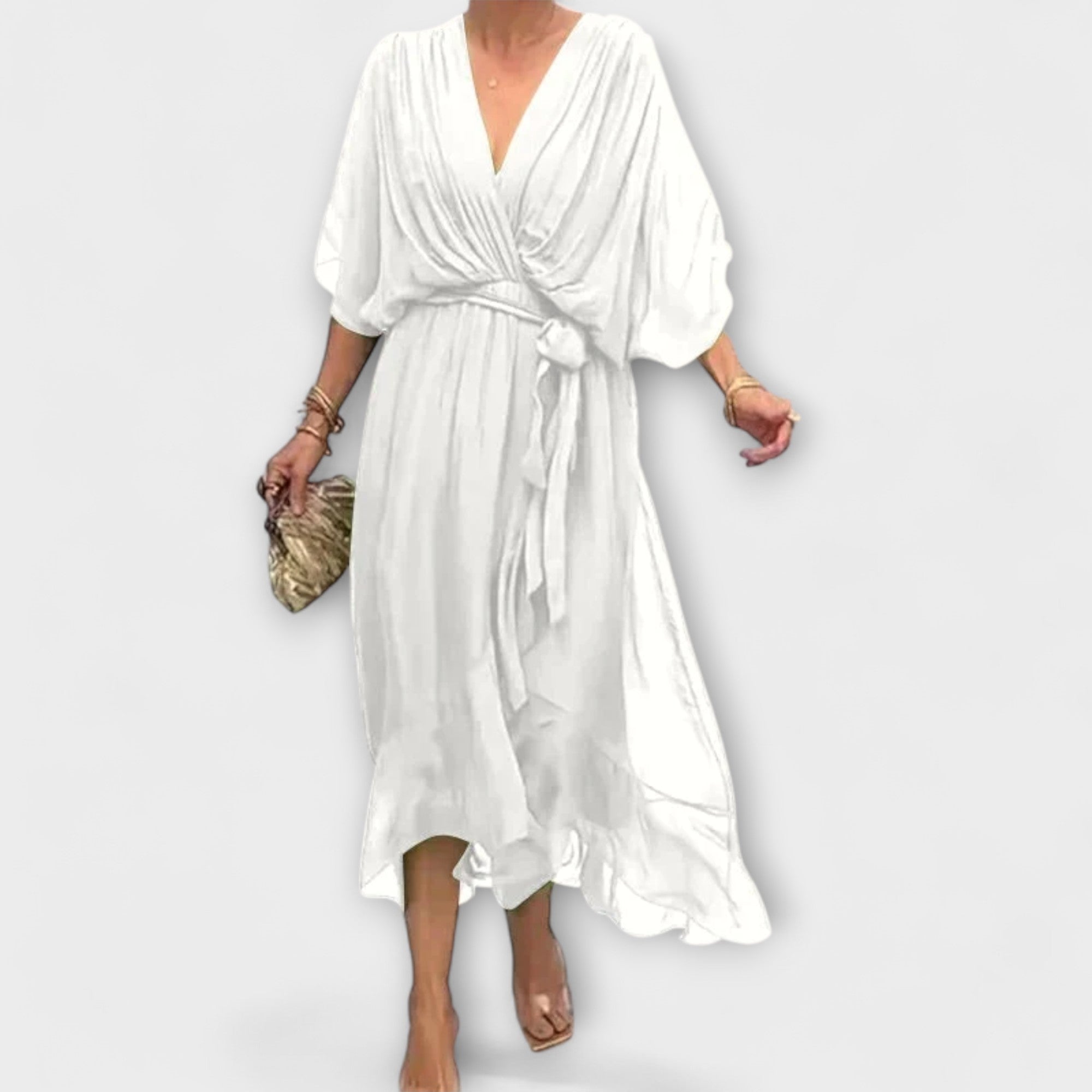 Amoura — Vestido de gasa con escote en V