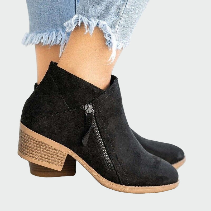 Botas ortopédicas de piel de tacón premium para invierno.