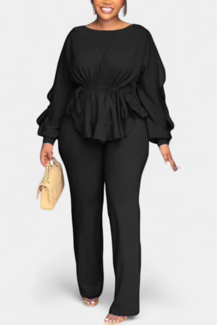 Conjunto Charmed de 2 piezas con volantes y cordón