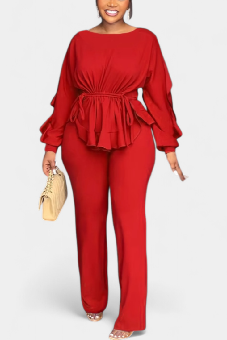 Conjunto Charmed de 2 piezas con volantes y cordón