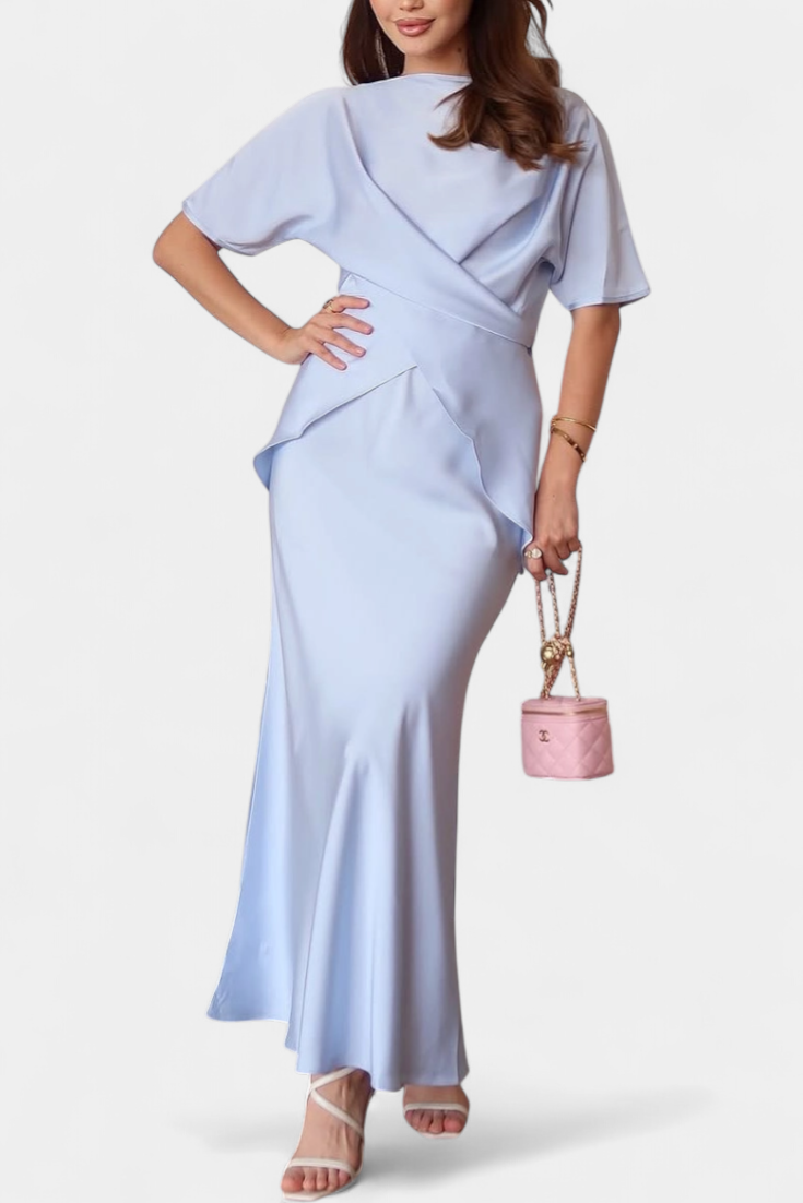 Conjunto de top con tirantes cruzados y falda vaporosa Veleda