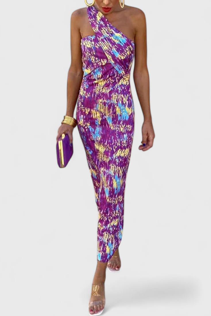 Vestido largo de noche Julissa con hombros descubiertos