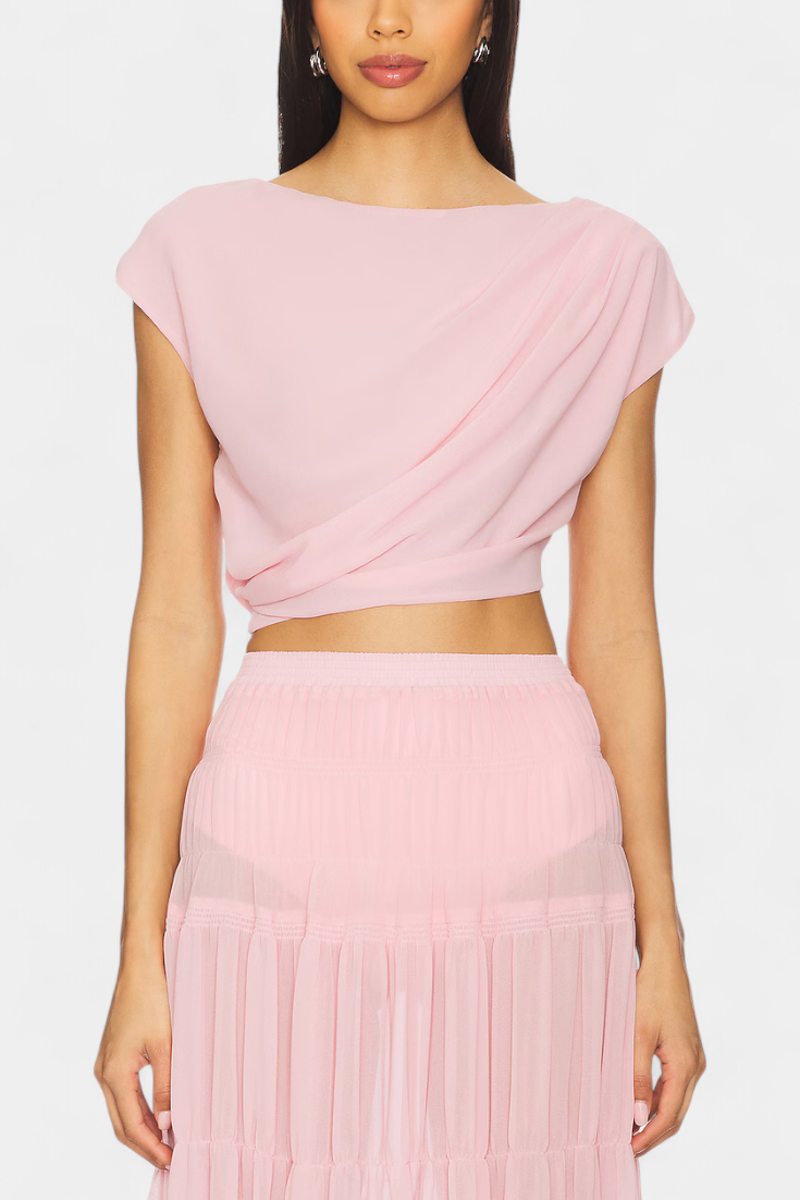 Falda de gasa Nalia con cintura elástica y capas vaporosas