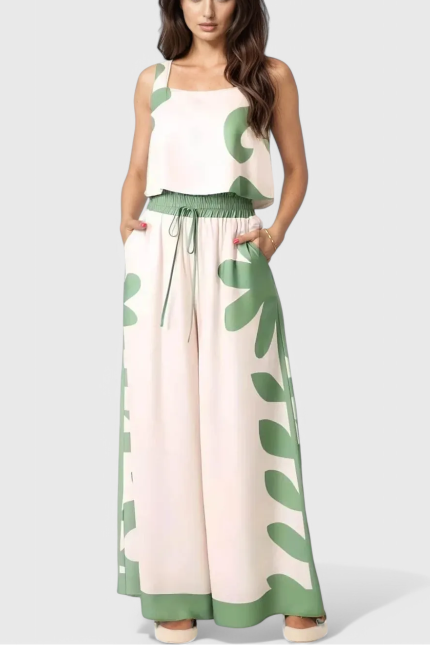 Conjunto sin mangas con estampado floral bohemio Serafina