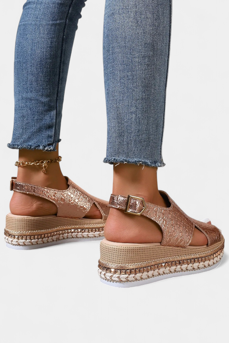 Sandalias de plataforma Felisa con textura texturizada y suela tejida