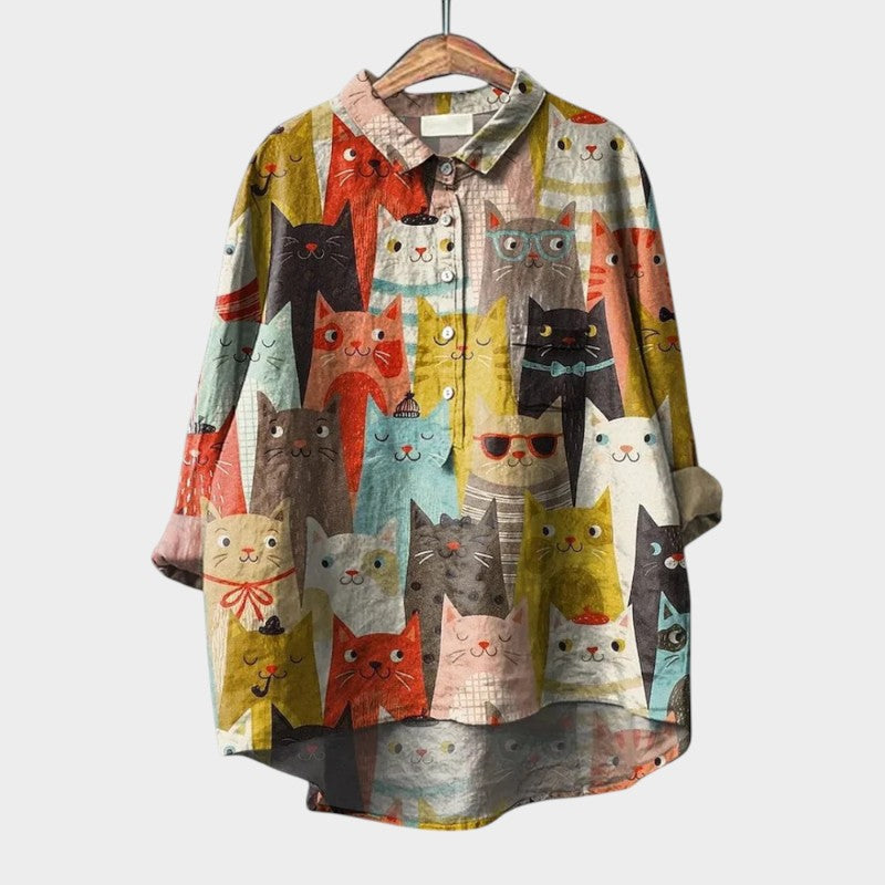 Astrid — Blusa premium con ribete de encaje