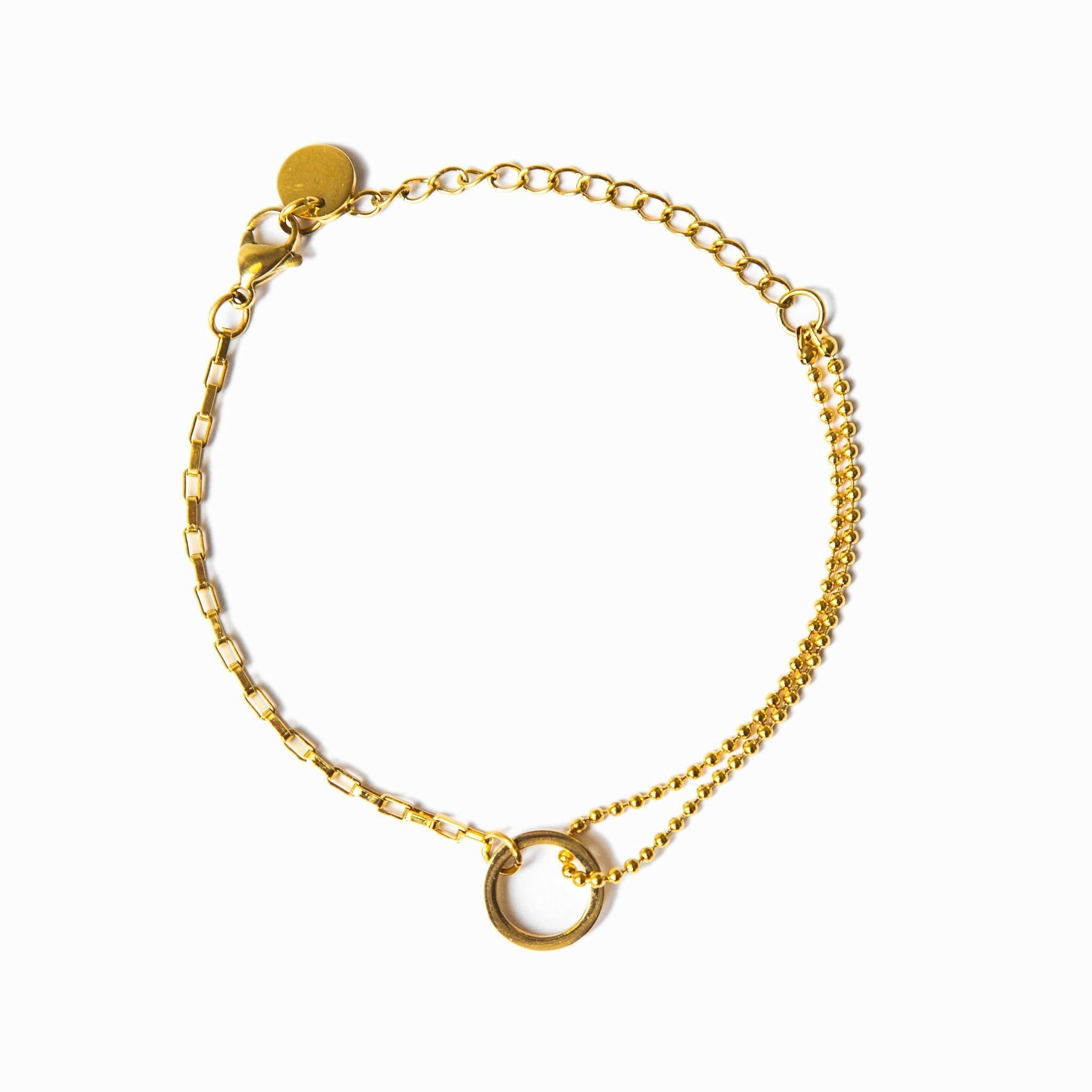 Pulsera de tenis de oro en caja