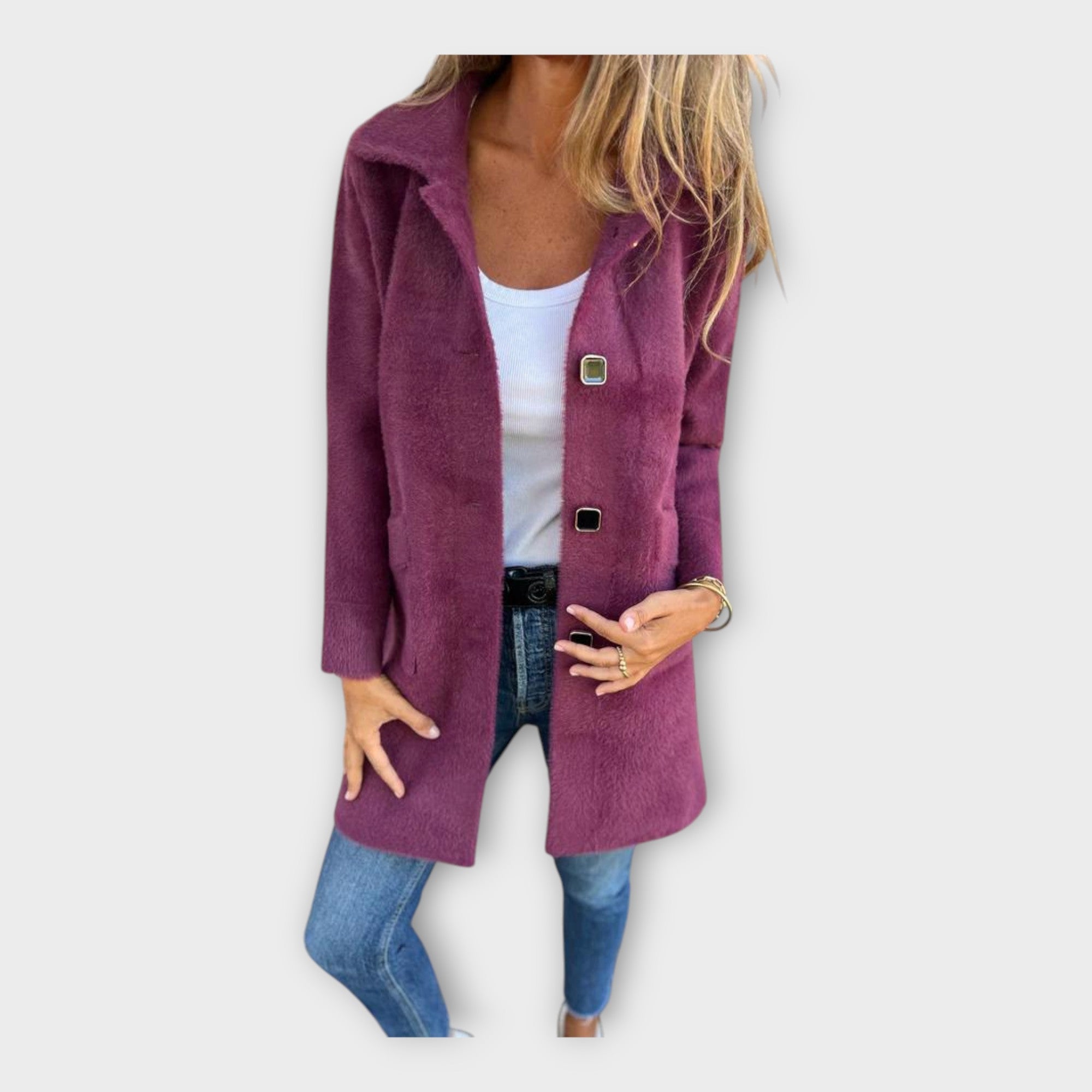 Abrigo de lana con cierre elegante