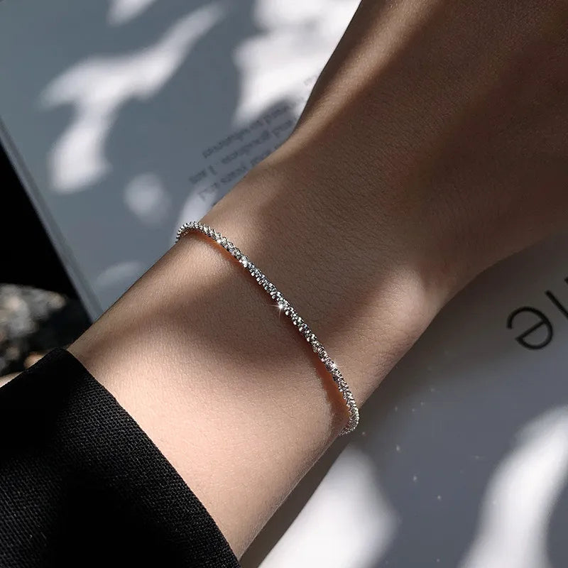 Pulsera de plata brillante