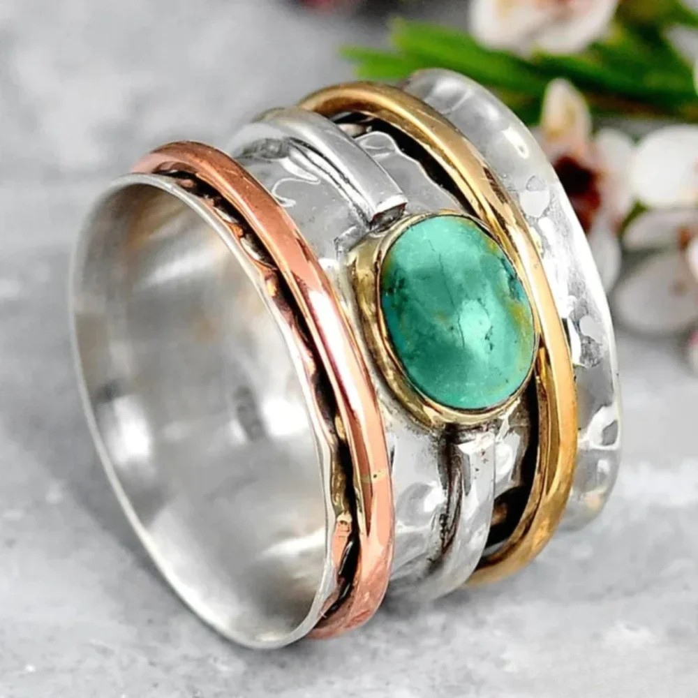 Anillo vintage de oro y plata