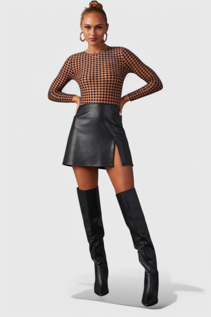 Botas negras Bella de tacón ancho por encima de la rodilla