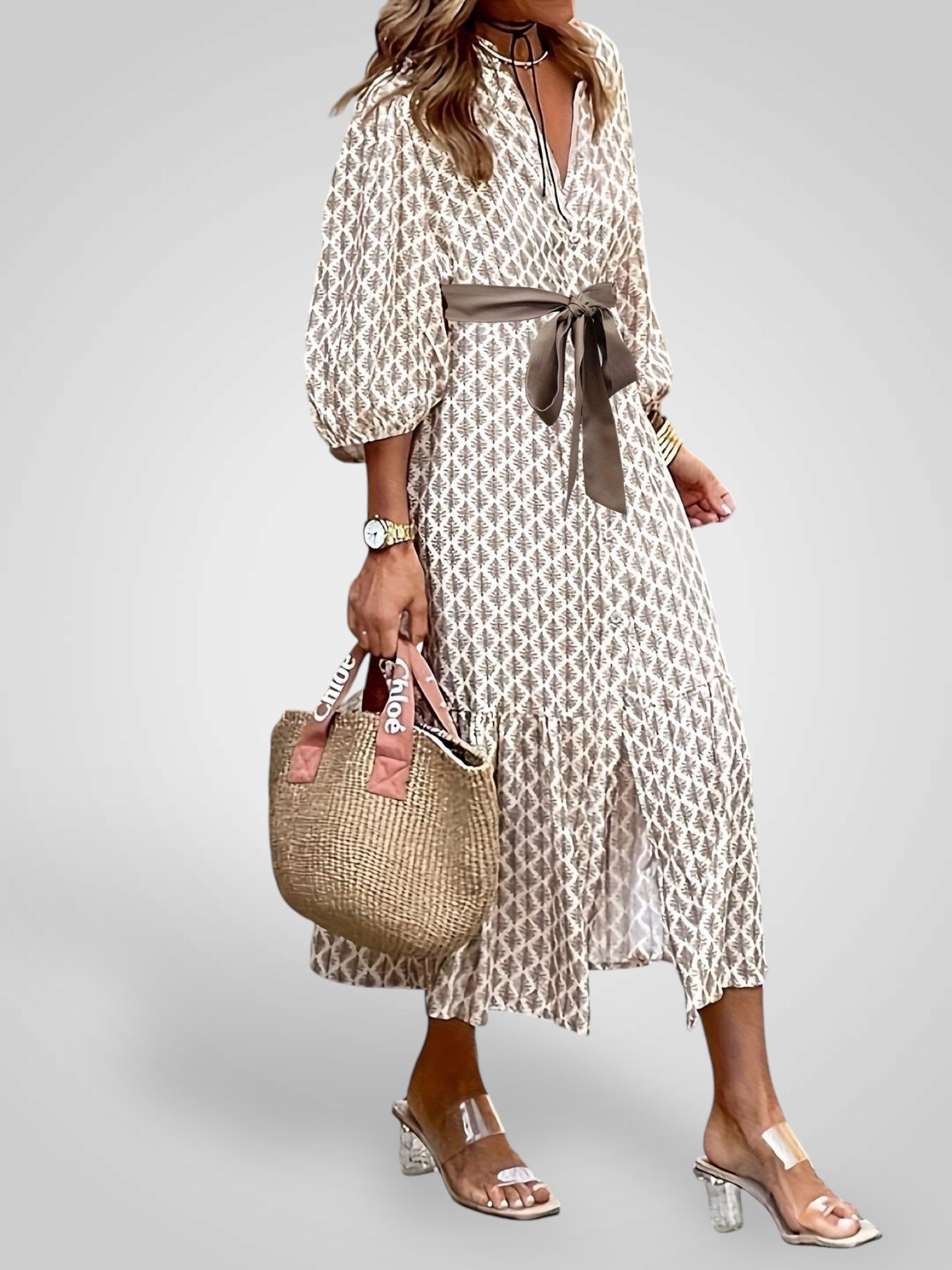 Diana | Vestido elegante con botones y cinturón