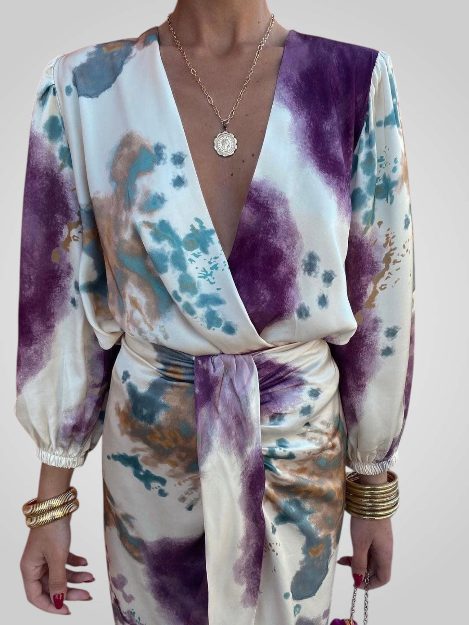 Bella | Vestido cruzado para mujer con diseño colorido