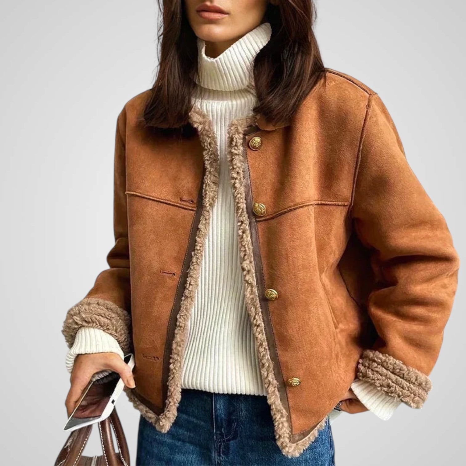 Imer | Chaqueta de piel de oveja abotonada