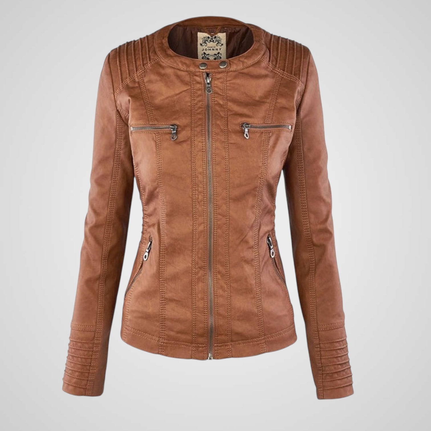 Olivia | Chaqueta de cuero impermeable con capucha para mujer