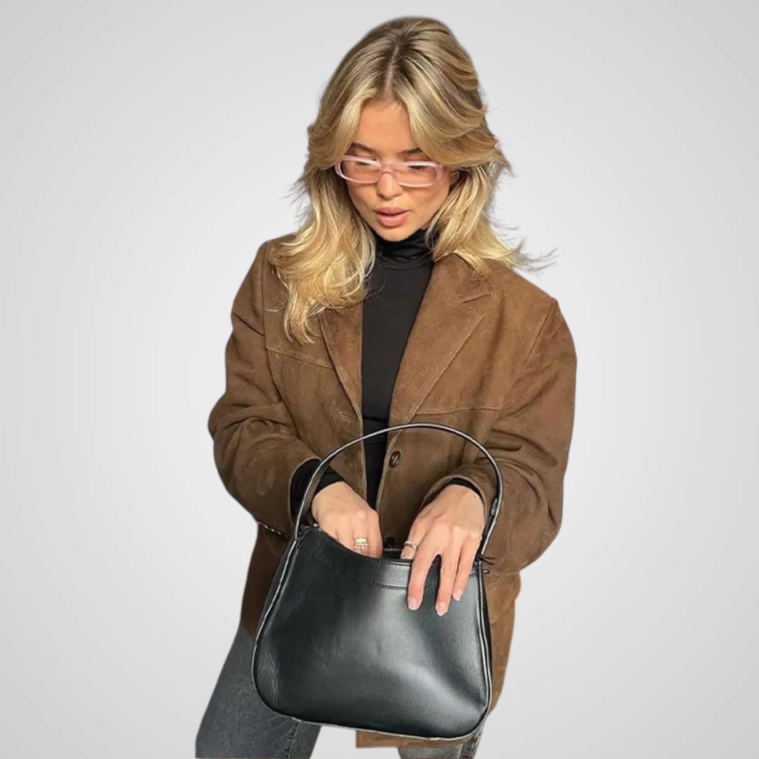 Laila | Chaqueta clásica de ante marrón