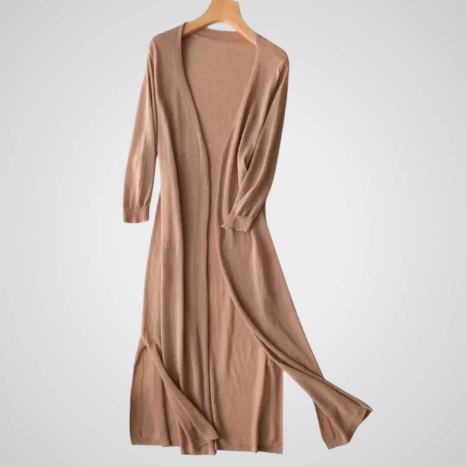 Wendy | Cárdigan largo para mujer - Tejido ligero - Manga 3/4 - Requiere superposición