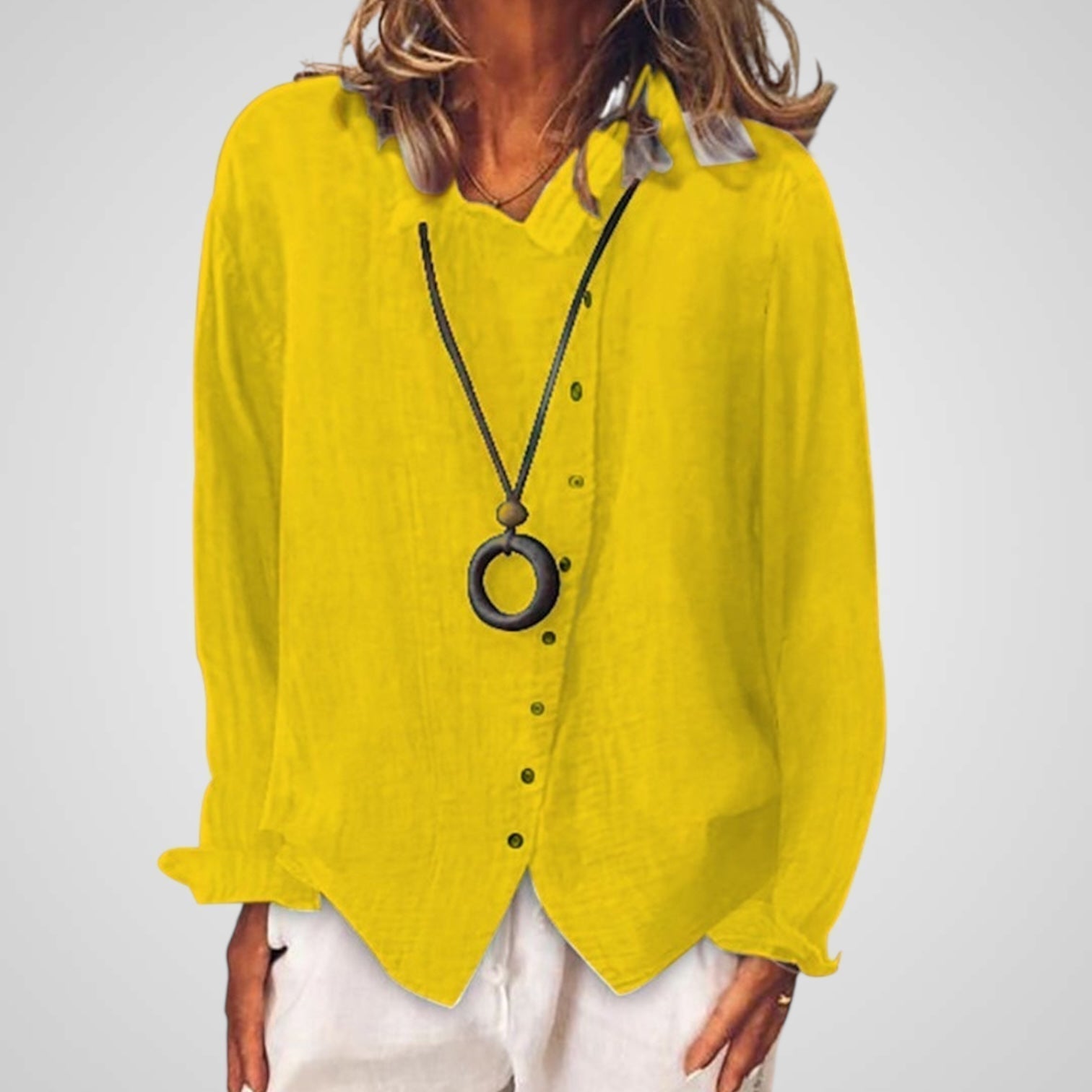 Katya | Blusa larga informal de algodón y lino para mujer