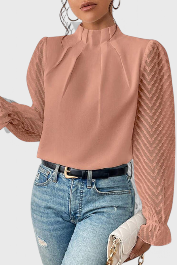 Blusa de manga larga azul marino Helga