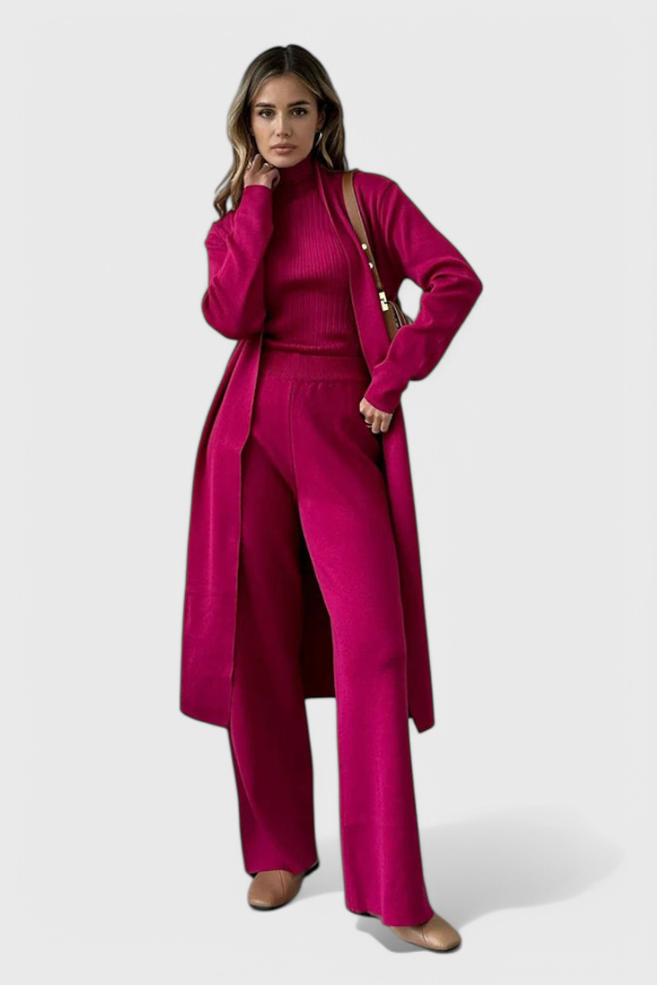 Conjunto de tres piezas de punto Mahalia