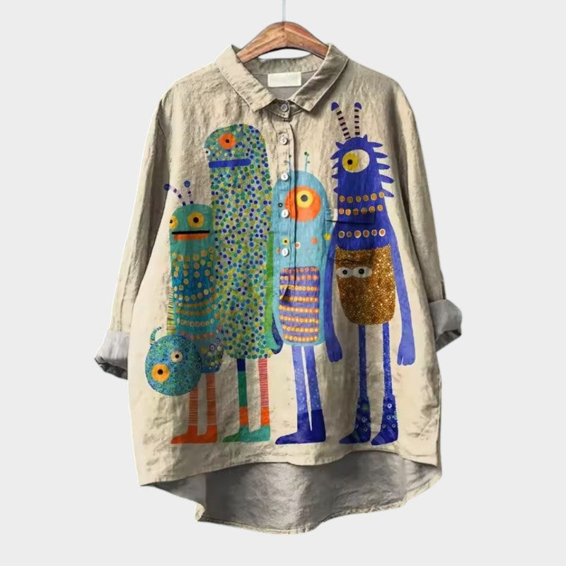 Camila — Blusa Premium con Ribete de Encaje