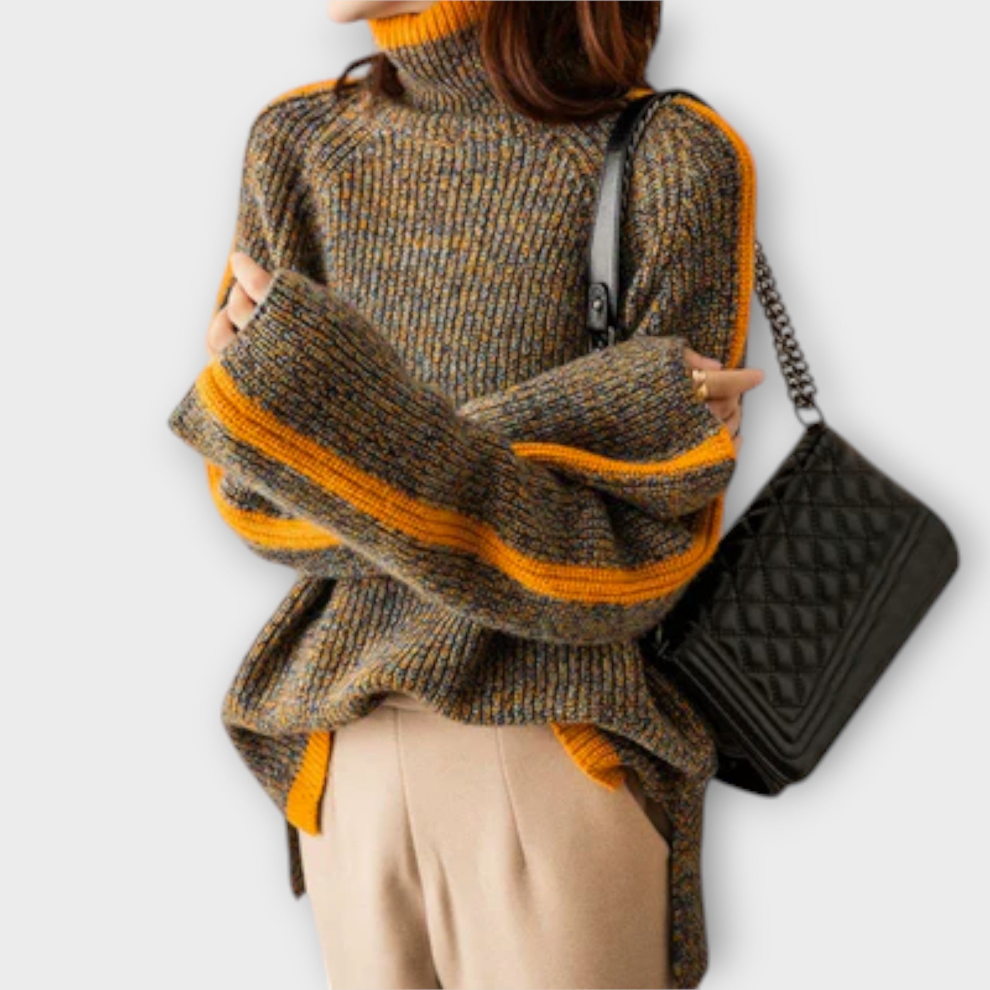 Breseis - Suéter vintage de cuello alto