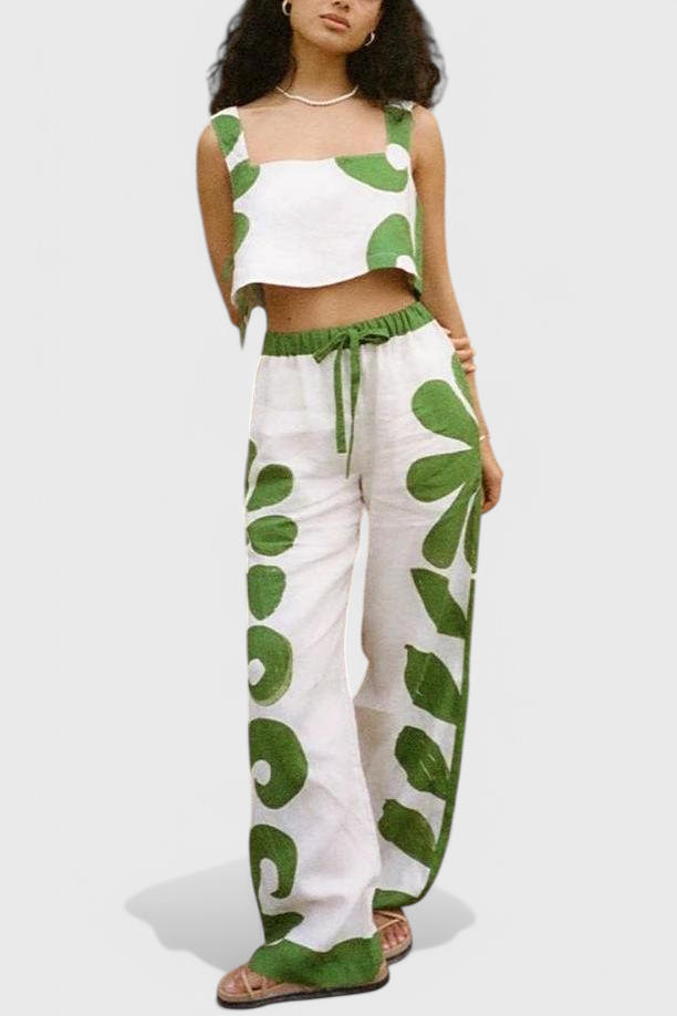 Conjunto sin mangas con estampado floral bohemio Serafina