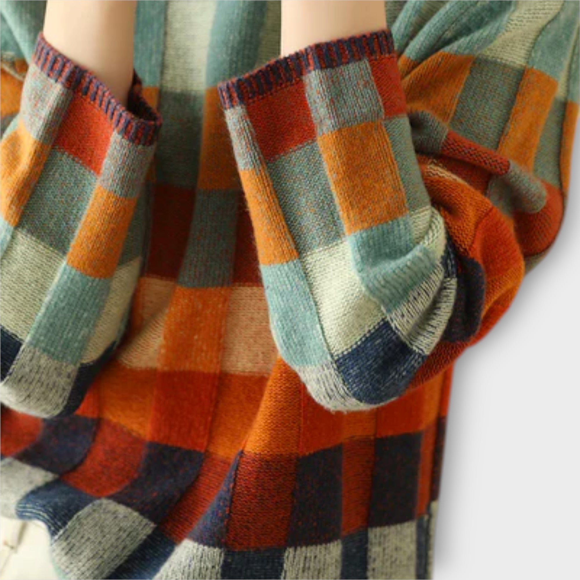 Erica - Suéter de cuello alto con patchwork