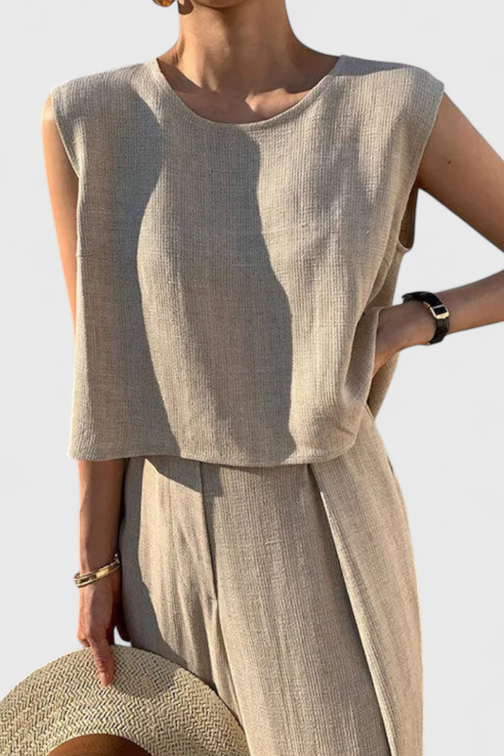 Conjunto de dos piezas Lauren con pantalones de pierna ancha