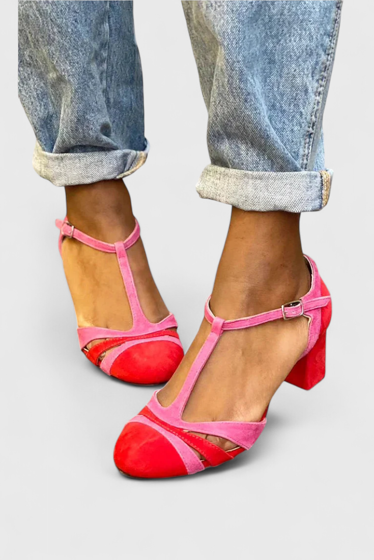 Sandalias elegantes Noiré con tacón cómodo y soporte para el tobillo.