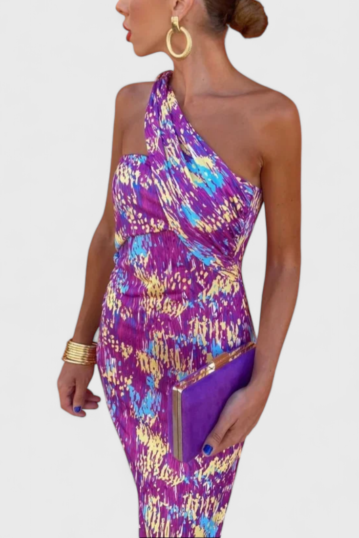 Vestido largo de noche Julissa con hombros descubiertos