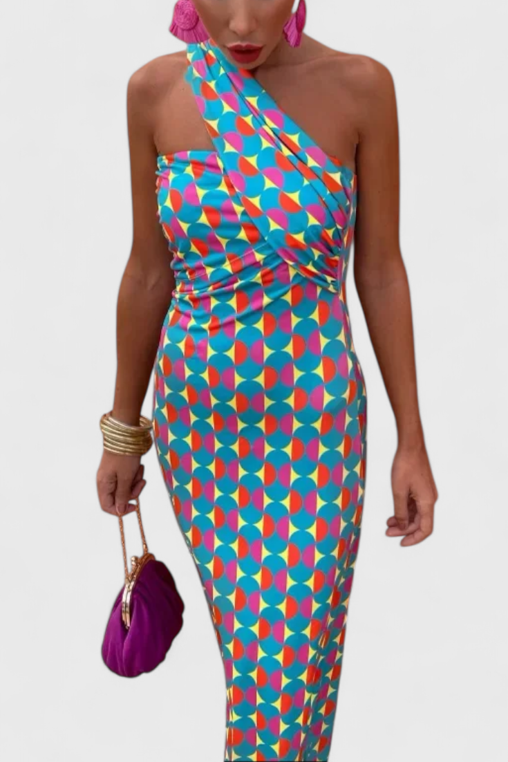 Vestido largo de noche Julissa con hombros descubiertos