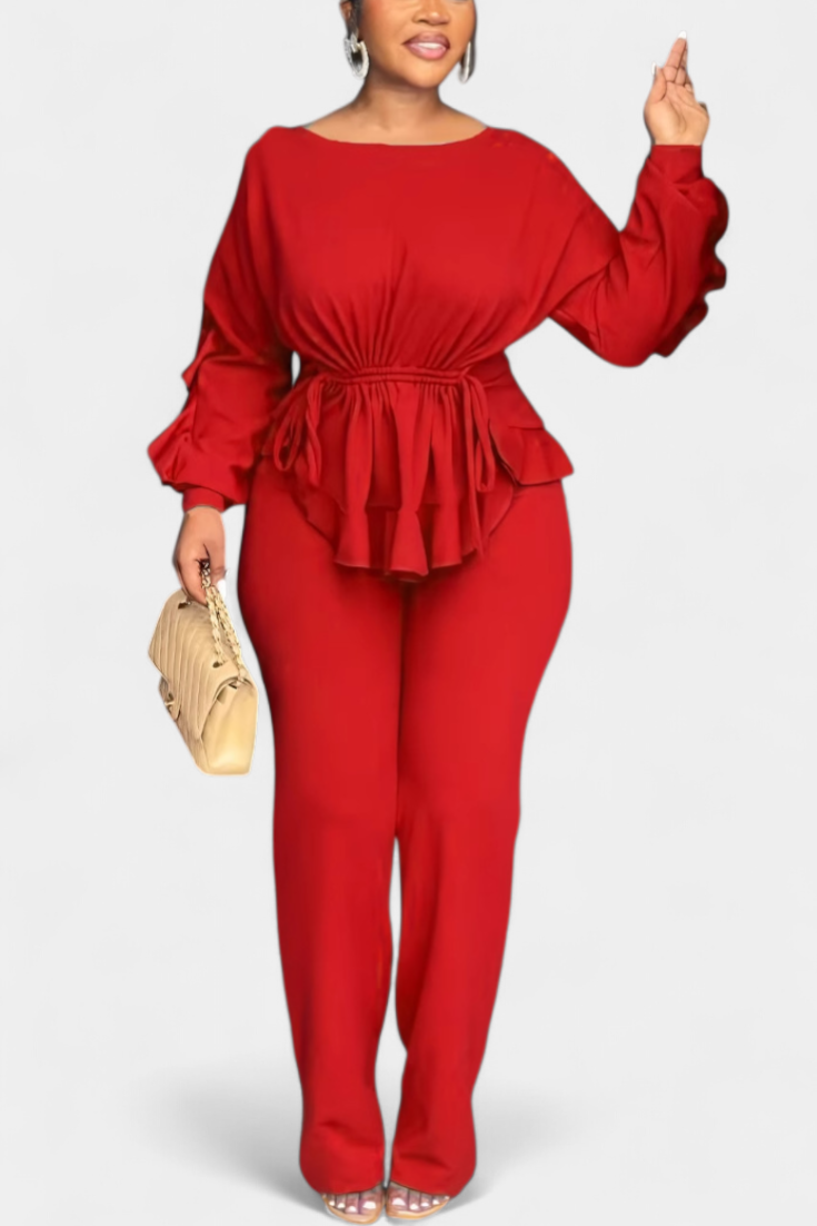 Conjunto Charmed de 2 piezas con volantes y cordón