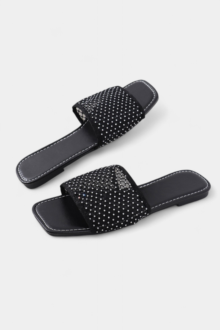 Sandalias Iva con punta cuadrada y purpurina